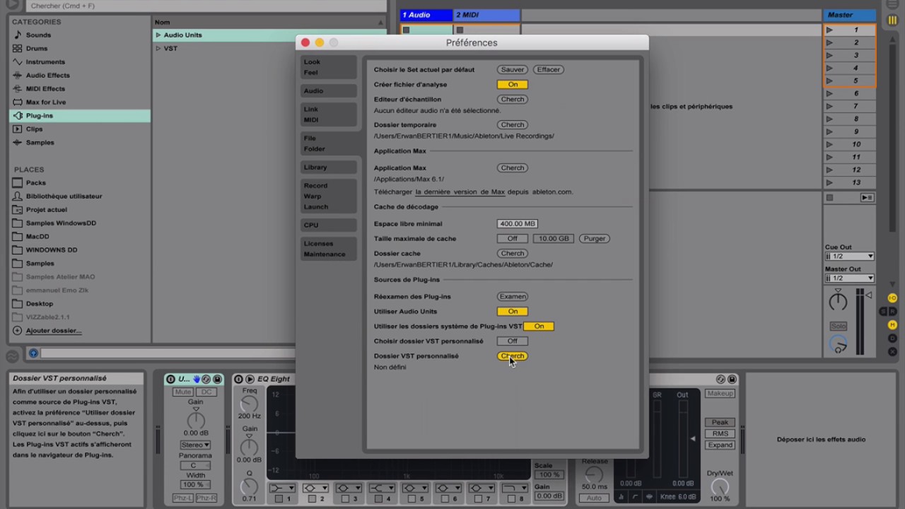 how to organize plugins in ableton